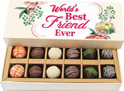 

Chocholik World's Best Friend Ever - Dark, Milk, White Chocolate Truffles - 12pc Truffles(180 g)