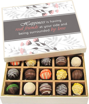 

Chocholik Happiness Is Having Real Friend - Dark, Milk, White Chocolate Truffles - 20pc Truffles(300 g)