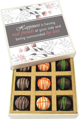 

Chocholik Happiness Is Having Real Friend - Dark, Milk, White Chocolate Truffles - 9pc Truffles(135 g)