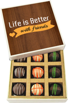 

Chocholik Friends Makes Life Better - Dark, Milk, White Chocolate Truffles - 9pc Truffles(135 g)