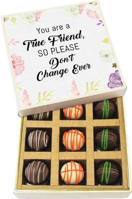 

Chocholik True Friend Never Change - Dark, Milk, White Chocolate Truffles - 9pc Truffles(135 g)