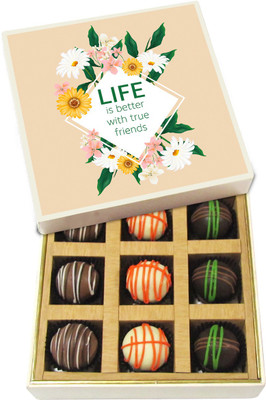 

Chocholik Life Is Better With True Friends - Dark, Milk, White Chocolate Truffles - 9pc Truffles(135 g)