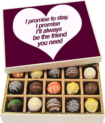 

Chocholik Friendship Gift - I Promise To Stay - Dark, Milk, White Chocolate - 20pc Truffles(300 g)