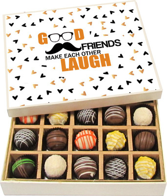 

Chocholik Good Friends Make Each Other Laugh - Dark, Milk, White Chocolate Truffles - 20pc Truffles(300 g)
