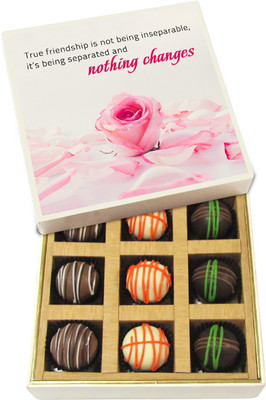 

Chocholik True Friendship Is Not Being Inseparable - Dark, Milk, White Chocolate Truffles - 9pc Truffles(135 g)