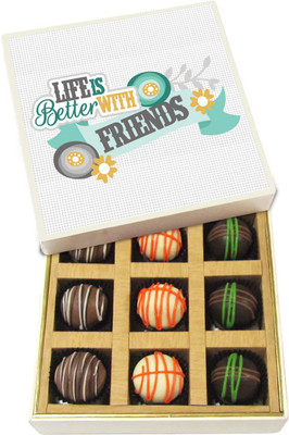 

Chocholik Life Is Better With Friend - Dark, Milk, White Chocolate Truffles - 9pc Truffles(135 g)