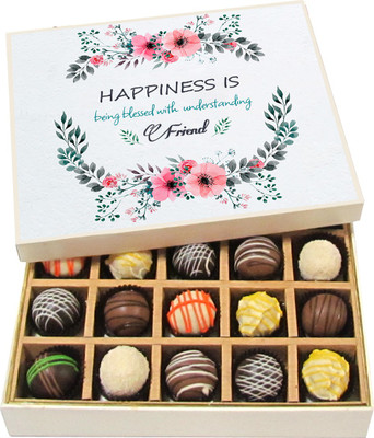 

Chocholik Happiness Is Being Blessed With Understanding Friend - Dark, Milk, White Chocolate Truffles - 20pc Truffles(300 g)