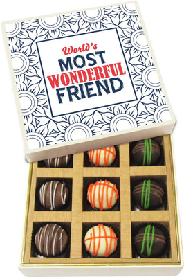 

Chocholik World's most Wonderful Friend - Dark, Milk, White Chocolate Truffles - 9pc Truffles(135 g)