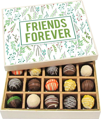 

Chocholik Friendship Gift - Friends Forever - Dark, Milk, White Chocolate - 20pc Truffles(300 g)