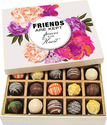 

Chocholik Friends Are Kept Forever in the Heart - Dark, Milk, White Chocolate Truffles - 20pc Truffles(300 g)