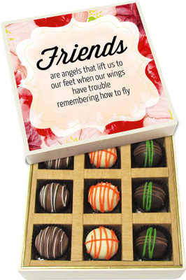 

Chocholik Friends Are Angels - Dark, Milk, White Chocolate Truffles - 9pc Truffles(135 g)