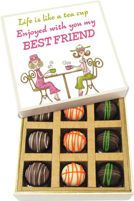 

Chocholik Life Is Like A Teacup - Dark, Milk, White Chocolate Truffles - 9pc Truffles(135 g)