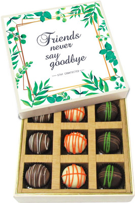 

Chocholik Friends Never Say Goodbye - Dark, Milk, White Chocolate Truffles - 9pc Truffles(135 g)