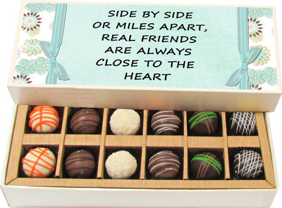 

Chocholik Side by Side or Miles Apart - Dark, Milk, White Chocolate Truffles - 12pc Truffles(180 g)