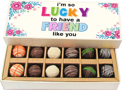 

Chocholik Lucky Friend Like You - Dark, Milk, White Chocolate Truffles - 12pc Truffles(180 g)