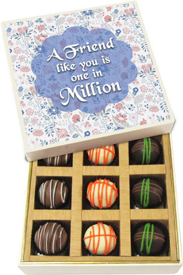 

Chocholik A Friend Like You Is One In Million - Dark, Milk, White Chocolate Truffles - 9pc Truffles(135 g)