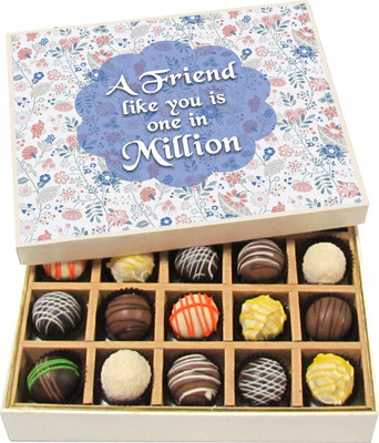 

Chocholik A Friend Like You Is One In Million - Dark, Milk, White Chocolate Truffles - 20pc Truffles(300 g)
