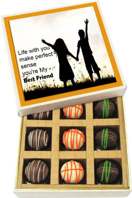 

Chocholik Life With You Make Perfect Sense You're - Dark, Milk, White Chocolate Truffles - 9pc Truffles(135 g)