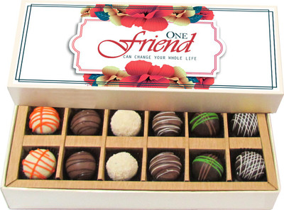

Chocholik One Friend Can Change Your Whole Life - Dark, Milk, White Chocolate Truffles - 12pc Truffles(180 g)