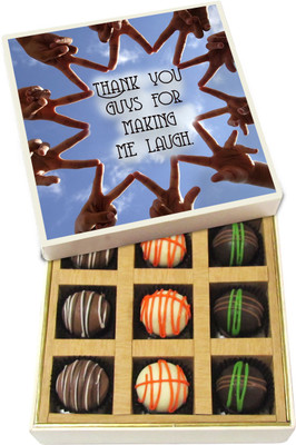 

Chocholik Thank You Guys For Making Me Laugh - Dark, Milk, White Chocolate Truffles - 9pc Truffles(135 g)
