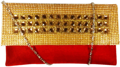 

opazo Party Red, Gold Clutch, Gold;red