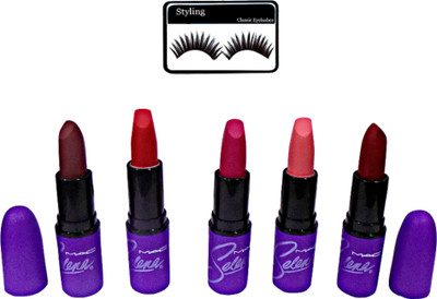 

Styling Eyelashes With Mac Selena matte finish lipstick set of 5(Set of 6)