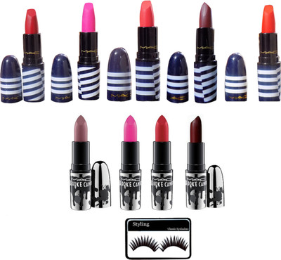 

Styling Eyelashes With matte finish long lasting lipstick set of 10(Set of 11)