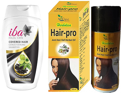 

iba halal iba covered hair shampoo and hair pro anti hair fall hair oil(Set of 2)