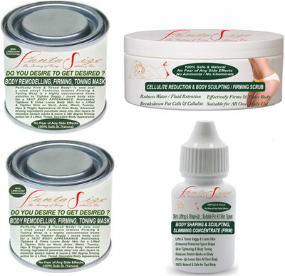 

FANTASIZE FAT REDUCTION, CELLULITE REMOVAL, SLIMMING, BODY FIRMING, SCULPTING, SHAPE-UP & SKIN TIGHTENING KIT : INSTANT FIRMING & REMODELLING BODY MASK WRAP & SLIMMING CONCENTRATE TONING BODY MASSAGE OIL WITH LOSE INCHES FAT LOSS / ANTI-CELLULITE SCRUB(Se
