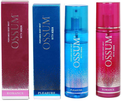 

OSSUM ROMANCE BODY PERFUME MIST 115 ML + PLEASURE BODY PERFUME MIST 115 ML Deodorant Spray - For Men & Women(230 ml, Pack of 2)
