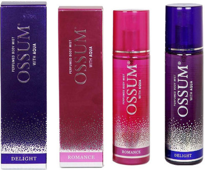 

ossum DELIGHT BODY PERFUME MIST 115 ML + ROMANCE BODY PERFUME MIST 115 ML Deodorant Spray - For Men & Women(230 ml, Pack of 2)