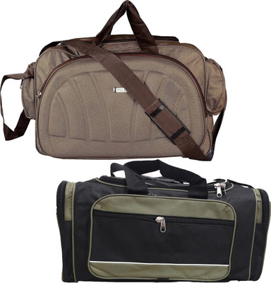 

Aqeeq Jumbo Airbag Duffle + Wheeler Duffle Combo Offer 1+1 Brown & Black Travel Duffel Bag(Brown, Black), Black;brown