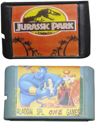

PTCMart Sega 16 Bit TV Video Games Cassette Including Jurassic Park And Aladdin Gaming Accessory Kit(Multicolor, For Wii)