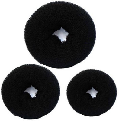 

EKAN Hair Donuts 3 Different Sizes For Women And Girls, Black Bun(Black)