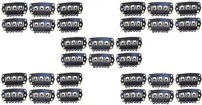 

Jampak™ 30pcs U Shape Snap Clip for Hair Extension Weft Wigs 32mm- Black Hair Clip(Black)