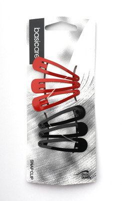 

Basicare Clips ,4.8cm ,Scarlet & Black, Pack of 6 Hair Clip(Red)