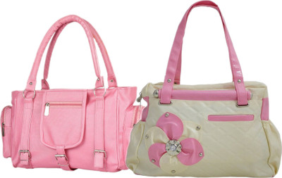 

Mountrex Hand-held Bag(Pink, Beige), Beige;pink