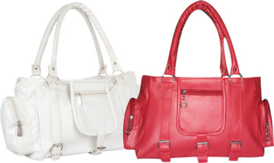 

Mountrex Hand-held Bag(White, Red), Red;white