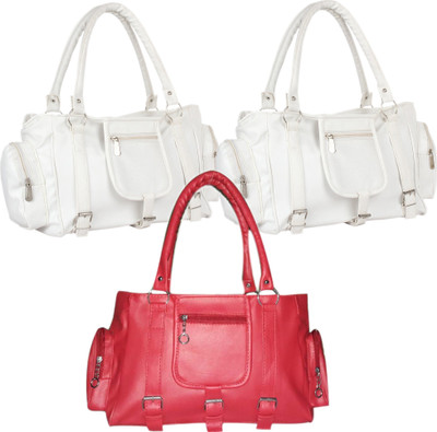 

Mountrex Hand-held Bag(White, Red), Red;white