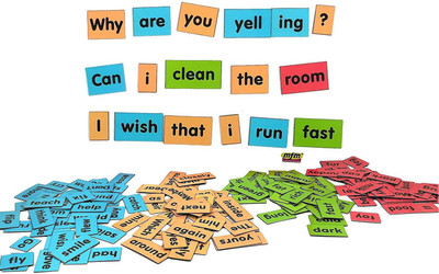 

MFM Toys Enhanced Sentence Builder Kit | English Language | 190 Magnetic Tiles (Ages 5+) (Does Not Includes Magnetic Board)(Multicolor)