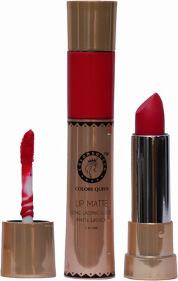 

COLORS QUEEN Lip Matte 2in1 Long Lasting Gloss & Matte Lipstick(Real Red)