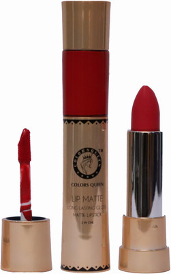 

COLORS QUEEN Lip Matte 2in1 Long Lasting Gloss & Matte Lipstick(Maha Glamour, 13 ml)