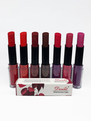 

Decent Premium Matte Lipstick (Pack of 7)(Blood Red, Tomato Red, Reddish Maroon, Coffee, Magic Magenta, Mauve Pink, Mauve, 7 g)