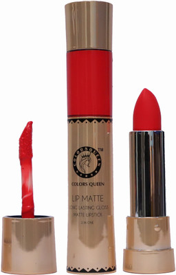 

COLORS QUEEN Lip Matte 2in1 Long Lasting Gloss & Matte Lipstick(Best Red)