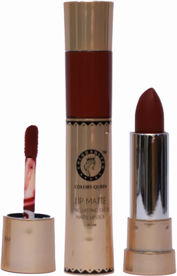 

COLORS QUEEN Lip Matte 2in1 Long Lasting Gloss & Matte Lipstick(Chocolate)