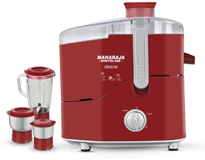 

Maharaja Whiteline Desire JX-210 550 W Juicer Mixer Grinder(Maroon, 3 Jars)