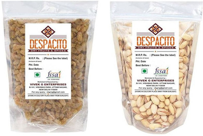 

Despacito Combo Pack of Pistachios (pista) & Raisins(Kishmish) (200G each) Raisins, Pistachios(400 g, Pouch)