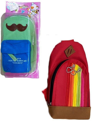 

S2KCrafts S2KC-1323 S2KC-1323 light green & multicolor bag pouch Art Polyester Pencil Boxes(Set of 2, Light Green, Multicolor)