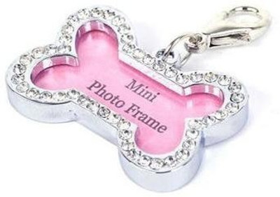 

Petlicious & More Mini Frame Dog Tag Dog Name Tag Dog ID Tag Kitten Name Tag Puppy Name Tag Embellished Dog Collar Charm(Silver, Bone)