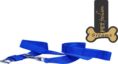 

Sicons Pet fashion Dog Leash & Collar PP XL Plain Blue Colour 1.25 Inch Dog Collar & Leash(, Blue
